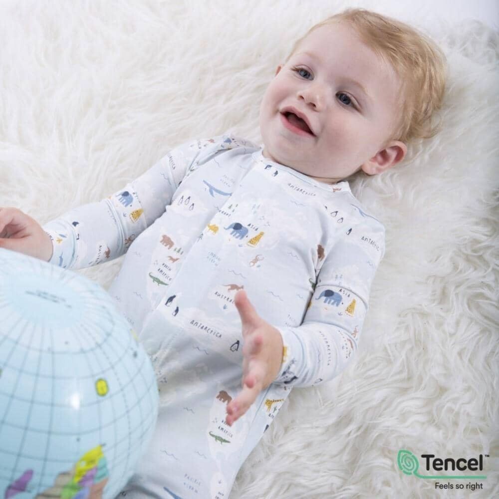 Magnetic Me Infant Footie Sea The World Print Modal 3-6 Month Baby Sleeper